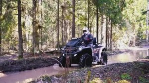 Квадроцикл AODES Pathcross MAX 1000 ARMY в движении