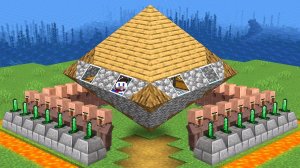 Майнкрафт, но Защищённый Дом Жителей ПРОТИВ 1,000,000 Райзбойников в Майнкрафт!