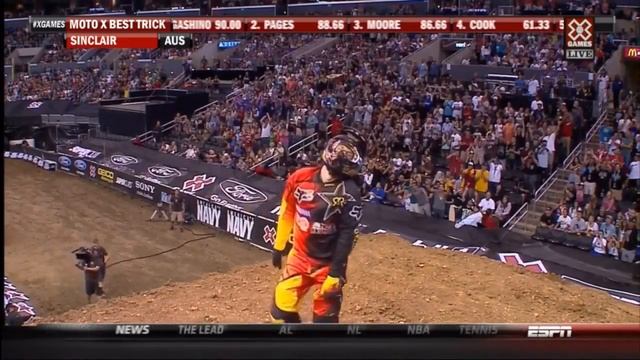 Double back flip on X-Games 2012 motocross смотреть онлайн
