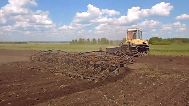 Гусеничный трактор Т-404 Культивация смотреть онлайн