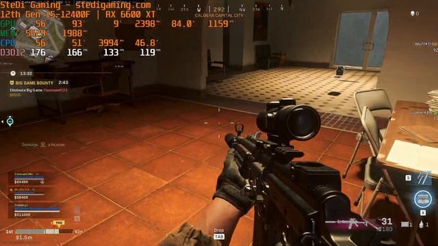 I5-12400F COD Warzone Pacific Low With Radeon RX 6600 XT