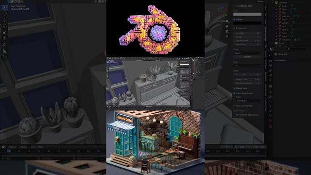 Делаем "Интерьер кафе" в #blender смотреть онлайн