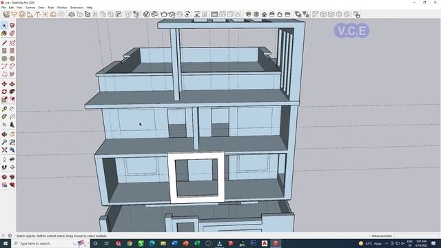 how to rendering exterior scene in SketchUp and vray | google sketchup rendering by VCE (PART-1) смотреть онлайн