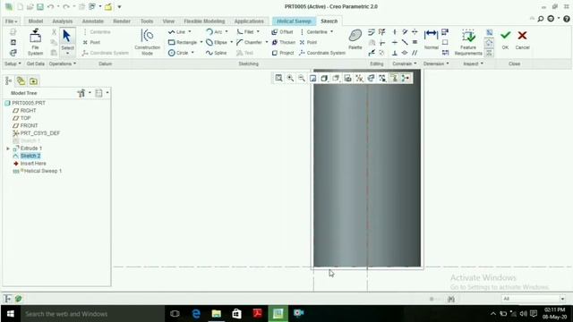 Threading process in PTC creo. смотреть онлайн