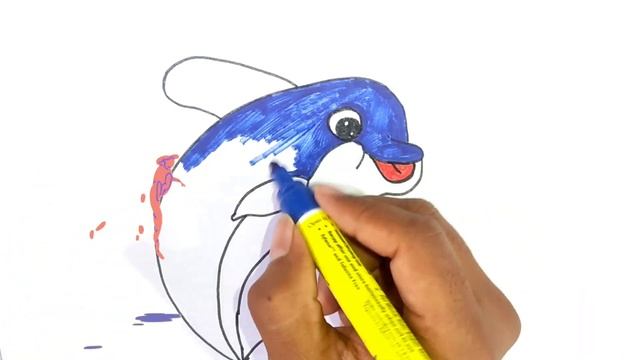 畫海豚的圖片Дельфиннің суретін салуرسم صورة دولفينDrawing a picture of a Dolphin 🐬 डॉल्फिन का चित्र बनाएं смотреть онлайн