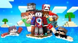 10 Друзей на ОДНОМ БЛОКЕ В ОКЕАНЕ в Майнкрафт!