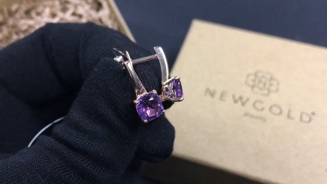!Серьги 097268 из красного золота 585 пробы с аметистами смотреть онлайн