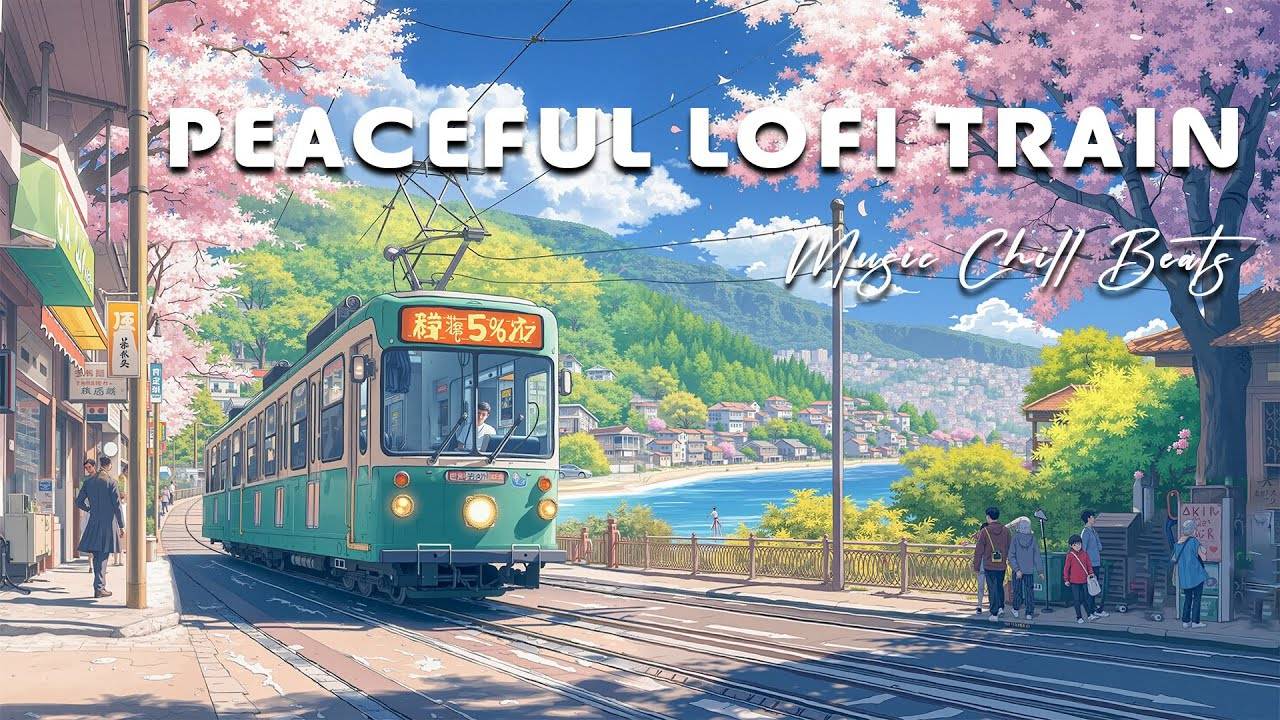 Peaceful Lofi Train Ride 🚆 Japanese Seaside Lofi Vibes 🌊 Chill Beats For Focus, Peaceful Mornings