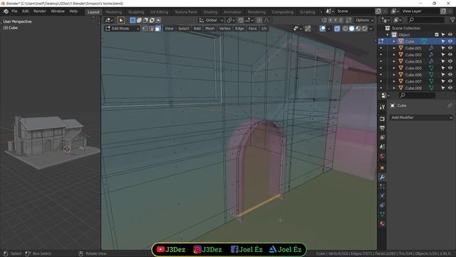 Simpsons house modeling timelapse - Blender 3.1.0 смотреть онлайн