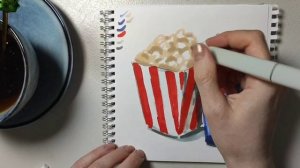 Как нарисовать попкорн маркерами ? Урок №51