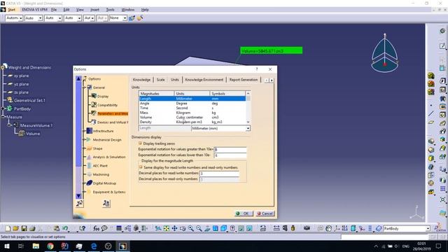 Calculate Volume, Weight, Area in CATIA V5 смотреть онлайн