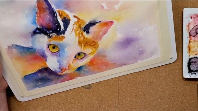 How To Paint A Bright Colorful Cat In Watercolor Cousineau Art