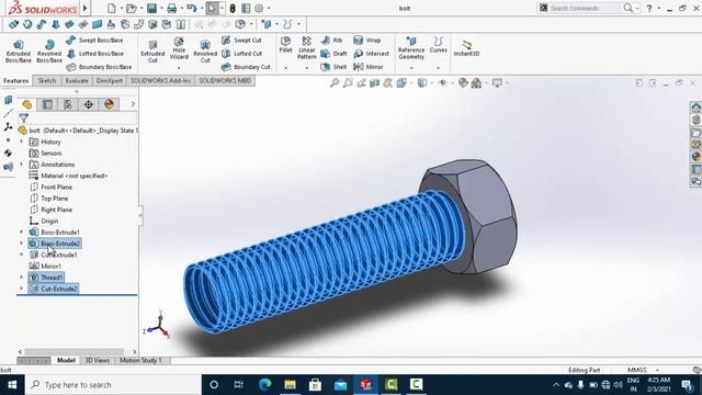 Solid works 2017 Practice Tutorial In Hindi | Design, Assembly, and Animation of Bolt and Nut | #1 смотреть онлайн