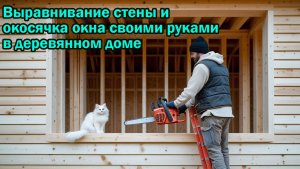 Выравнивание стен и окосячка окна в деревянном доме