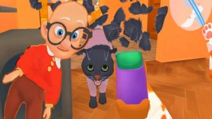 Злой кот парикмахер. Игра Cat and Granny на TV Мяу