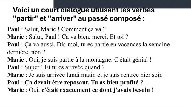 Тренажер французского 42-B. Les verbes "arriver" et "partir" au passé compose. Три диалога. смотреть онлайн
