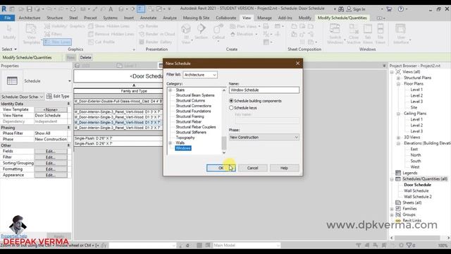 #68 | Cost Estimation of DOOR, WINDOW & FURNITURE in Revit Architecture [DEEPAK VERMA] смотреть онлайн