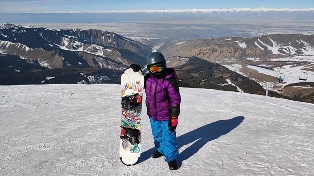 Панорама на горнолыжке Каракол 12 февраля 2022 г. смотреть онлайн