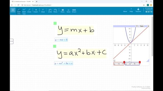 Writing Math In FluidMath With Math Handwriting Recognition