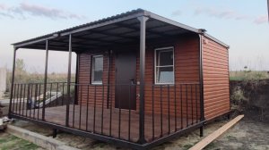 Дачный дом модульный  блок контейнер вагончик с верандой #производство #строительство #дачныйдом