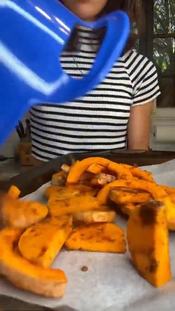Butternut Squash Wedge Fries #youtubepartner #veganrecipes