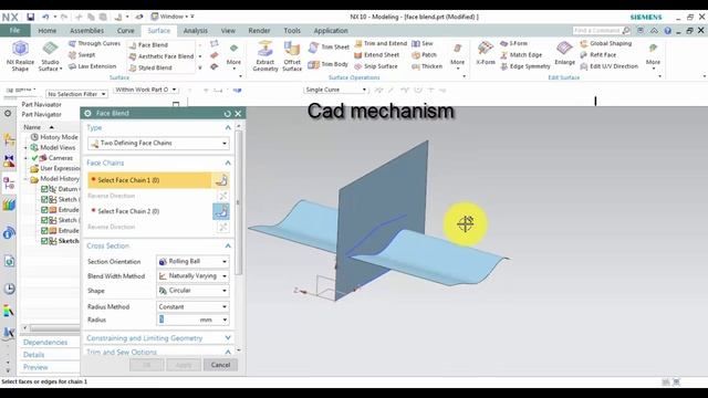 siemens nx tutorials how to use face blend command смотреть онлайн