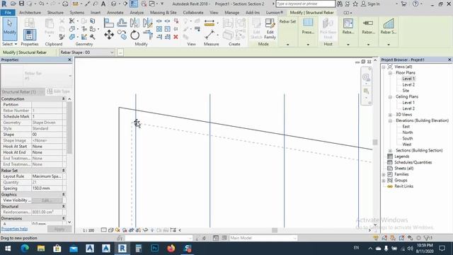 Revit structure - slopped wall reinforcement смотреть онлайн