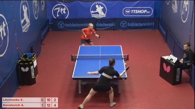Настольный теннис матч 251220 11  15:30  Литвиненко Елена  Ковалевич Анна