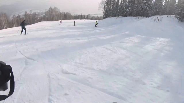 Skiing in Sheregesh, 2024. Трассовое катание в Шерегеше, 2024. смотреть онлайн