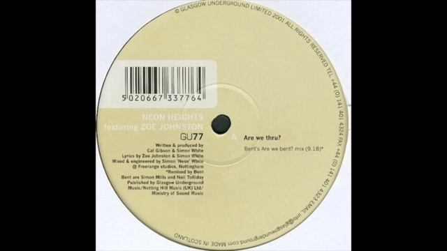 Neon Heights Featuring Zoe Johnston - Are We Thru? (Bent's Are We Bent? Mix) смотреть онлайн
