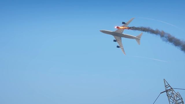 Boeing 747 Fly Upside Down Due To Engine Exploded Mid Air | GTA 5 смотреть онлайн