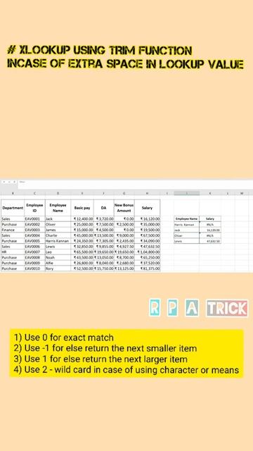 How to use TRIM function in XLOOKUP | #xlookup#trim#excel#msexcel#exceltricks#shorts смотреть онлайн