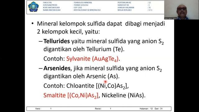 Video Pertemuan Ke 12 Kristalografi Mineralogi-Kelompok Mineral Native-Sulfida dan Sulfosalt смотреть онлайн
