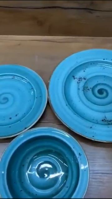 Комплект посуды из 24 предметов (Бирюзовая спираль) смотреть онлайн