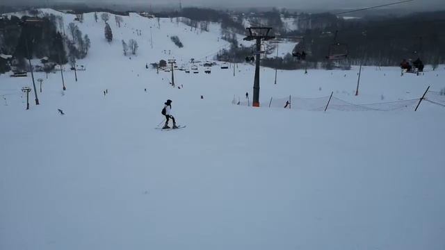 Горнолыжный клуб Леонида Тягачева. Спуск со склона 8. смотреть онлайн