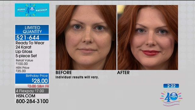 Ready To Wear 24 Karat Lip Gloss 5piece Set