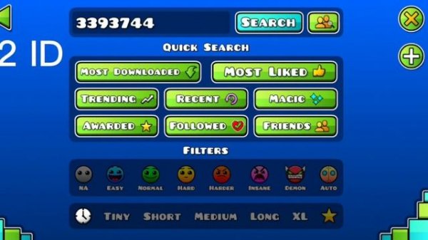 ID на уровни в Geometry Dash.