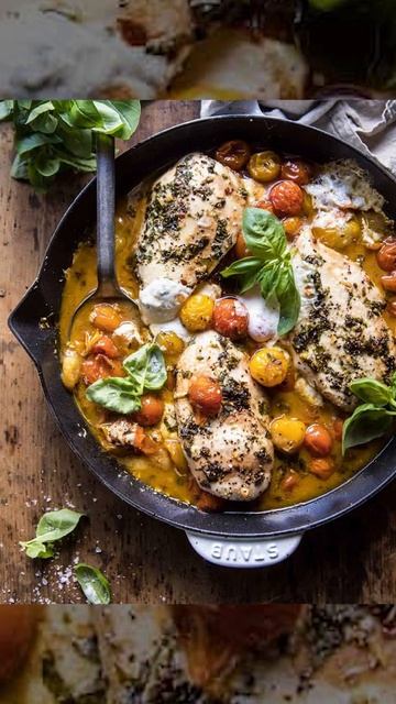 Курица, фаршированная сыром, помидорами и базиликом #shorts