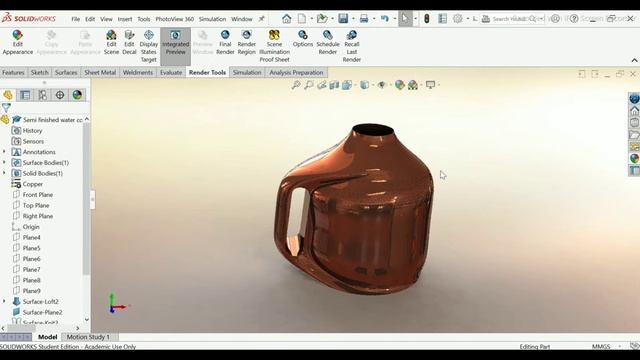 Rendering Of Semi Finished Water Container In Solidworks - Rendering In Solidworks смотреть онлайн