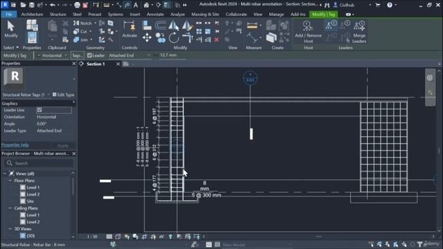 4.5. Пользовательская аннотация к нескольким стержням арматуры в Revit смотреть онлайн