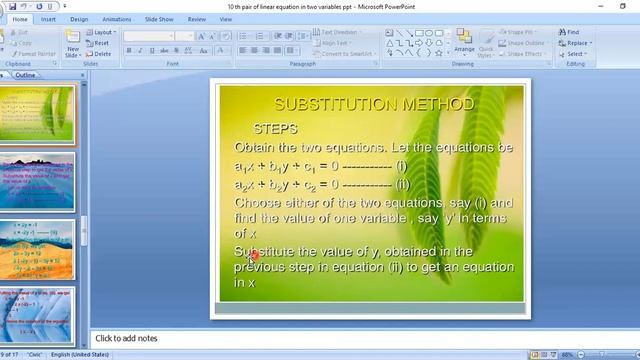 10 TH LESSON-3 PAIR OF LINEAR EQUATIONS IN TWO VARIABLES PPT EXPLANATION смотреть онлайн