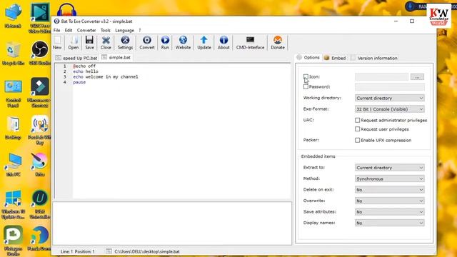 HOW TO CONVERT BAT FILES TO EXE WITH ICONS FOR FREE!!! Bat to exe converter смотреть онлайн