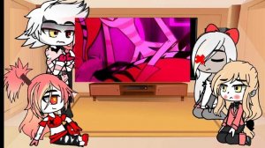 реакция " Отель Хазбин" на клип Addict