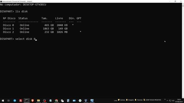 COMO USAR COMANDO LIST DISK E LIST PARTITION NO DISKPART смотреть онлайн