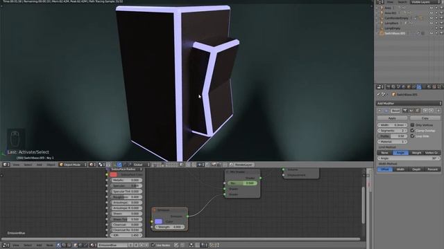 Blender Tutorial - Very easy Glowing Edges with the Bevel Modifier смотреть онлайн