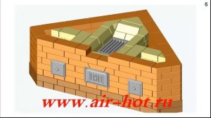 Отопительная угловая толстостенная печь ОУТ-1