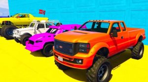 Учим Цвета и Цифры для Детей Цветные Грузовики и Джипы для Детей Мультики про Машинки для Детей