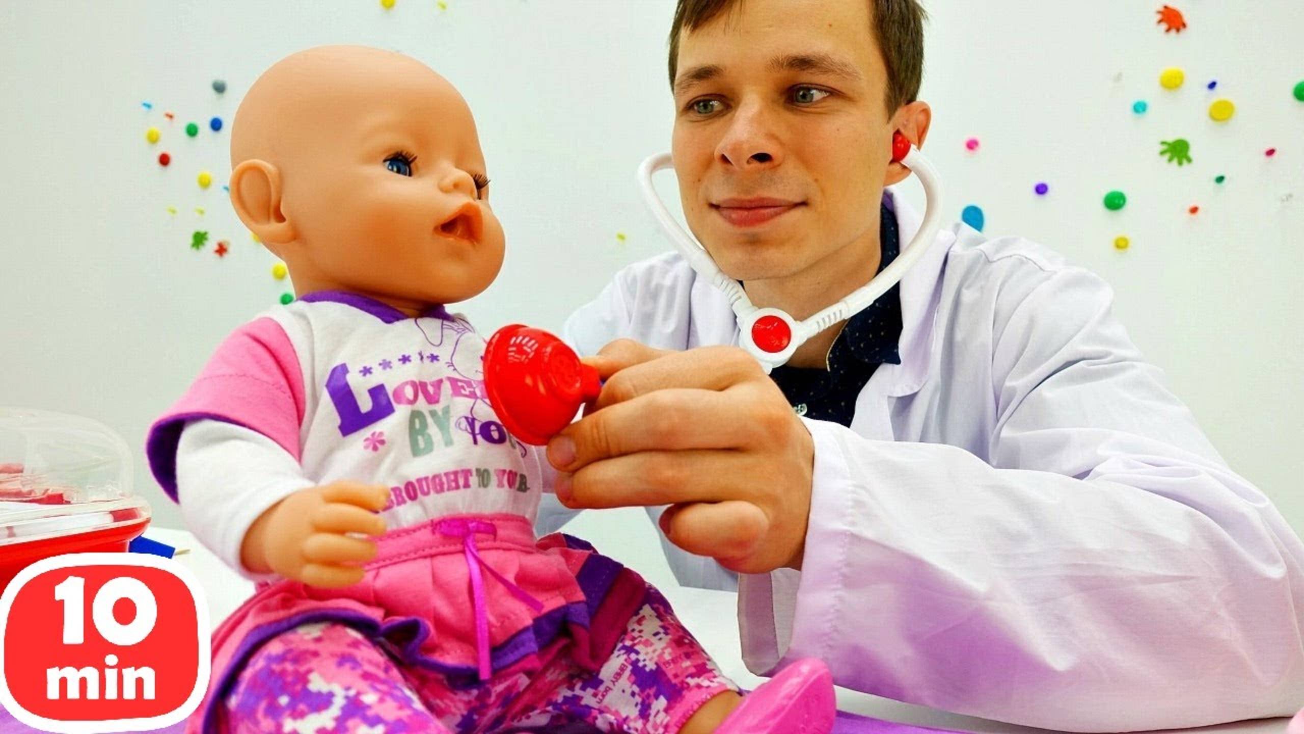 Игры с доктором Ой – Осмотр Эмили и лечение простуды у Барби! смотреть онлайн