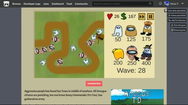 Amogus TD смотреть онлайн