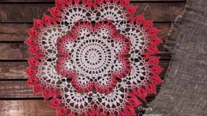 САЛФЕТКА КРЮЧКОМ "ПУАНСЕТТИЯ". ЧАСТЬ 2